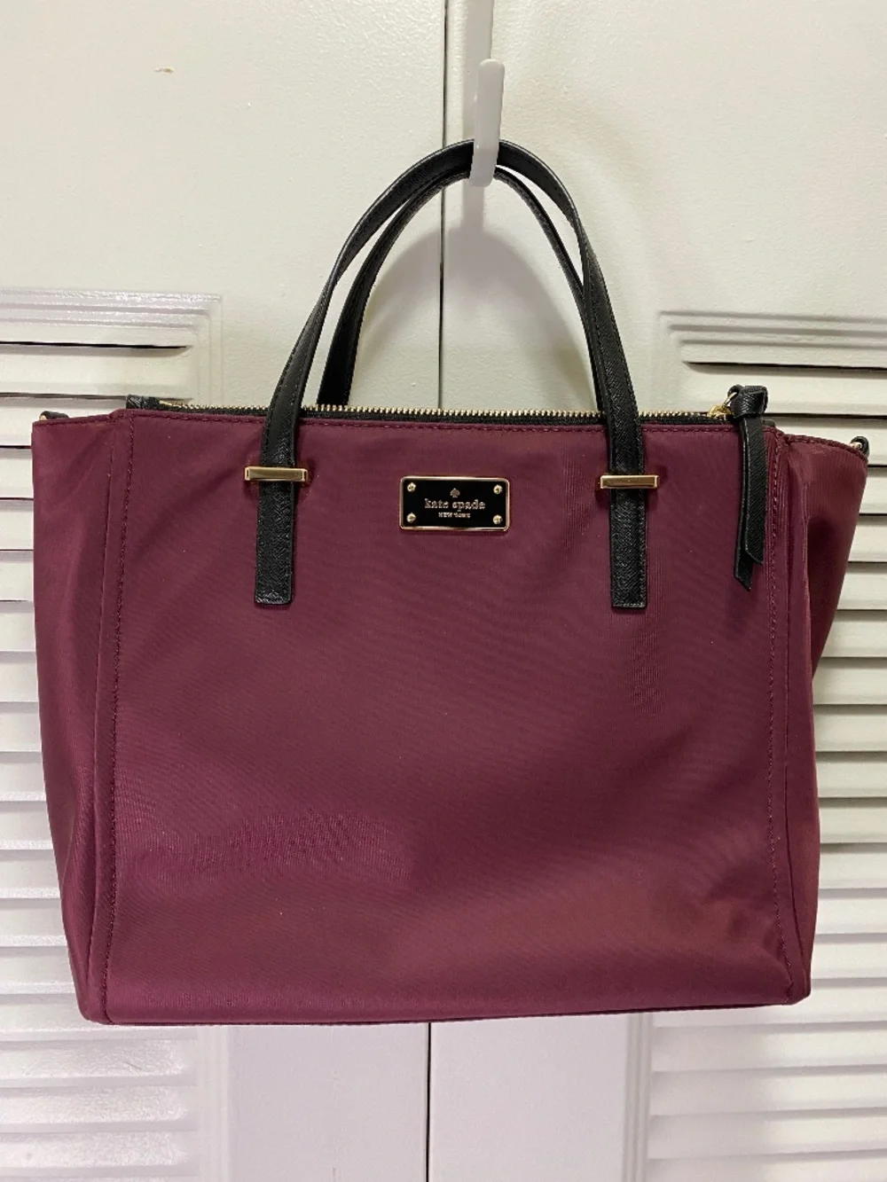 Kate Spade Wilson Road Alyse Satchel in Deep Plum Nylon
